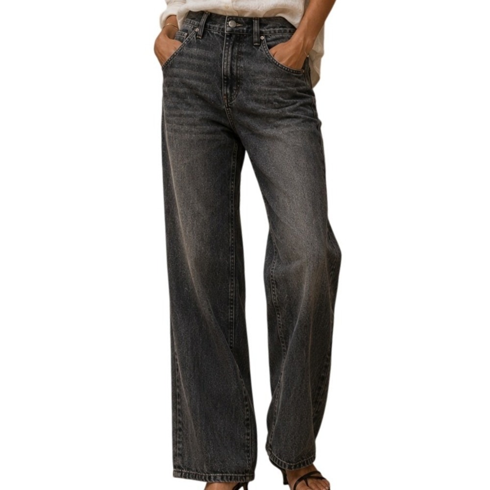 White House Black Market High‎ Rise Petite Straight Leg Jeans Faded Black 6P